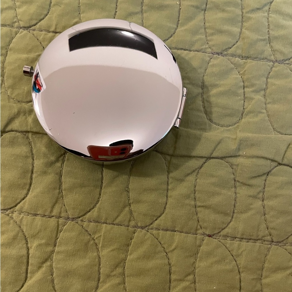 Beautiful Silver Double Mirror Compact, Rhineston… - image 5